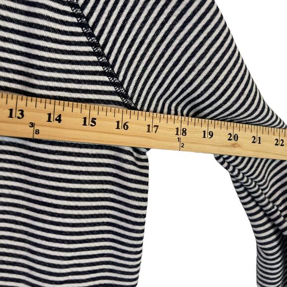T by Talbots Women's Size XS Nautical Navy Blue Striped Full Zip Up Sweater - Picture 7 of 8